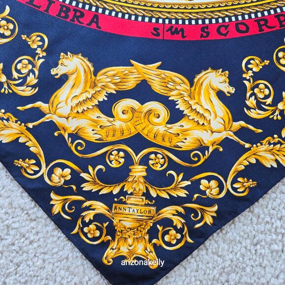 Ann Taylor Silk Scarf Zodiac Horoscope Astrology - Picture 2 of 13